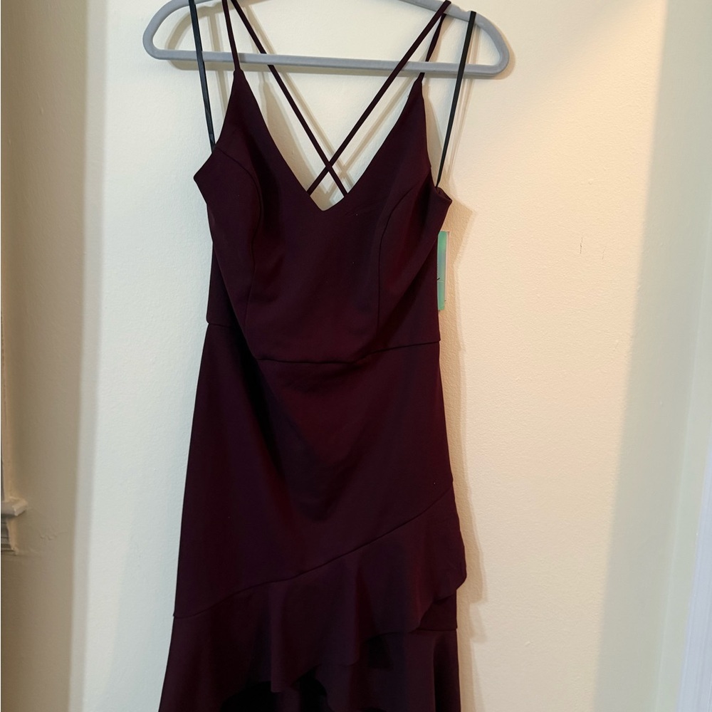 BCX Deep Burgundy High Low Dress